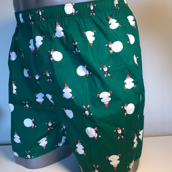 Christmas Elves making Snowballs Boxer Shorts MED - Picture 6 of 8
